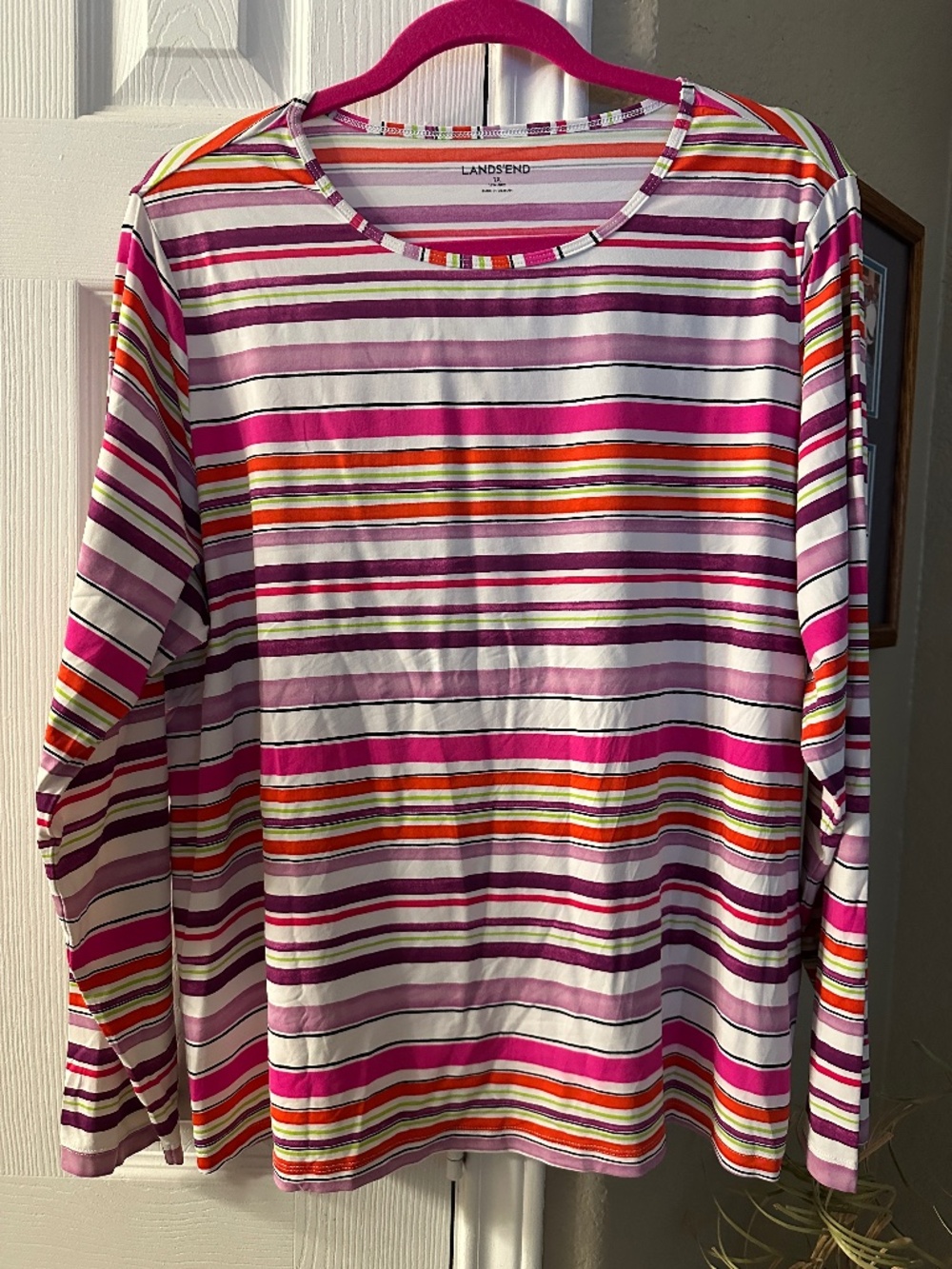 Lands' End Women's Size 1X Long Sleeve Crewneck Tee - Sunshade UPF 50 Quick Dry